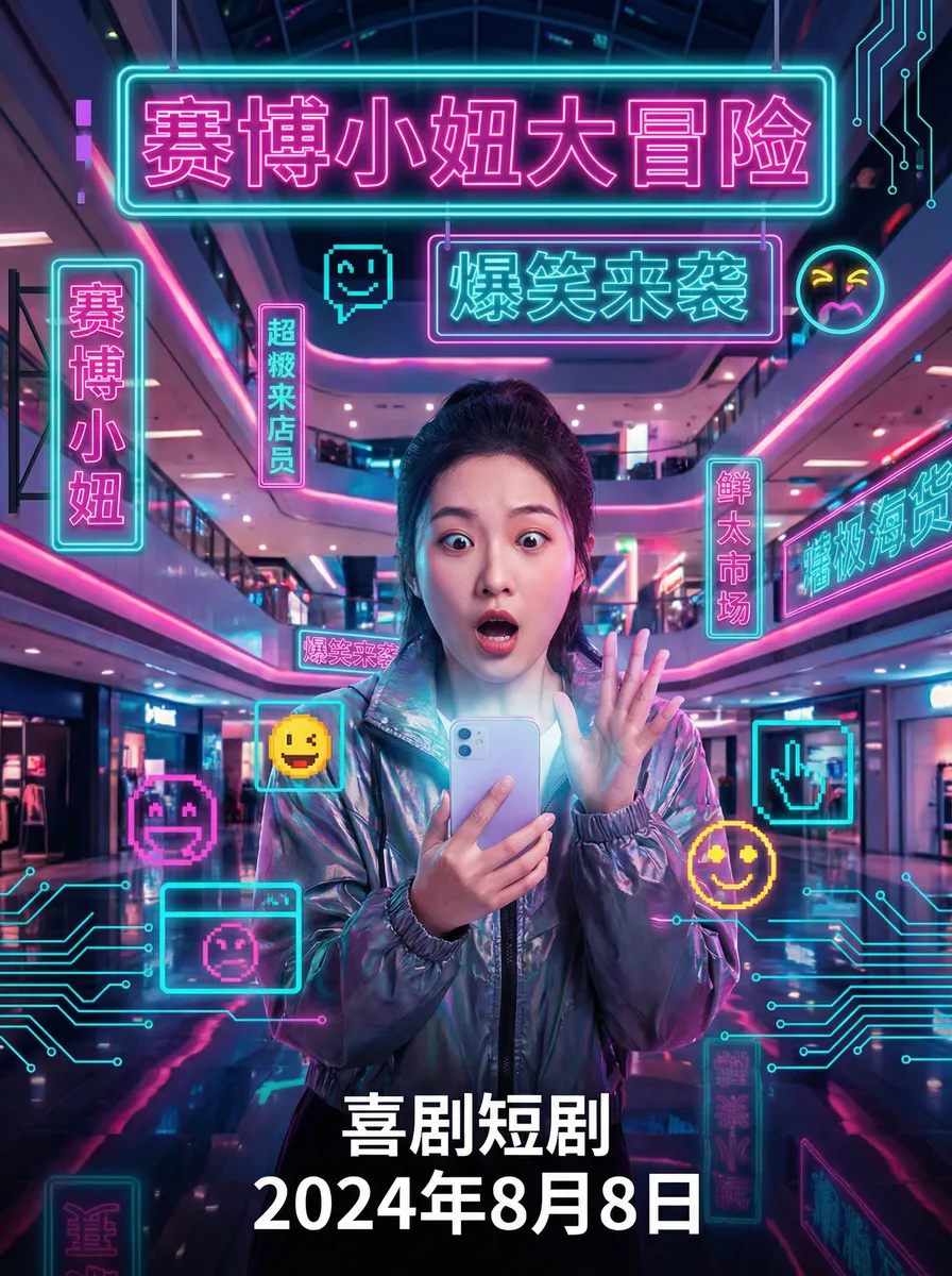 桃花视频在线观看免费播放在线观看 搞笑喜剧短剧 - 赛博小妞大冒险海报